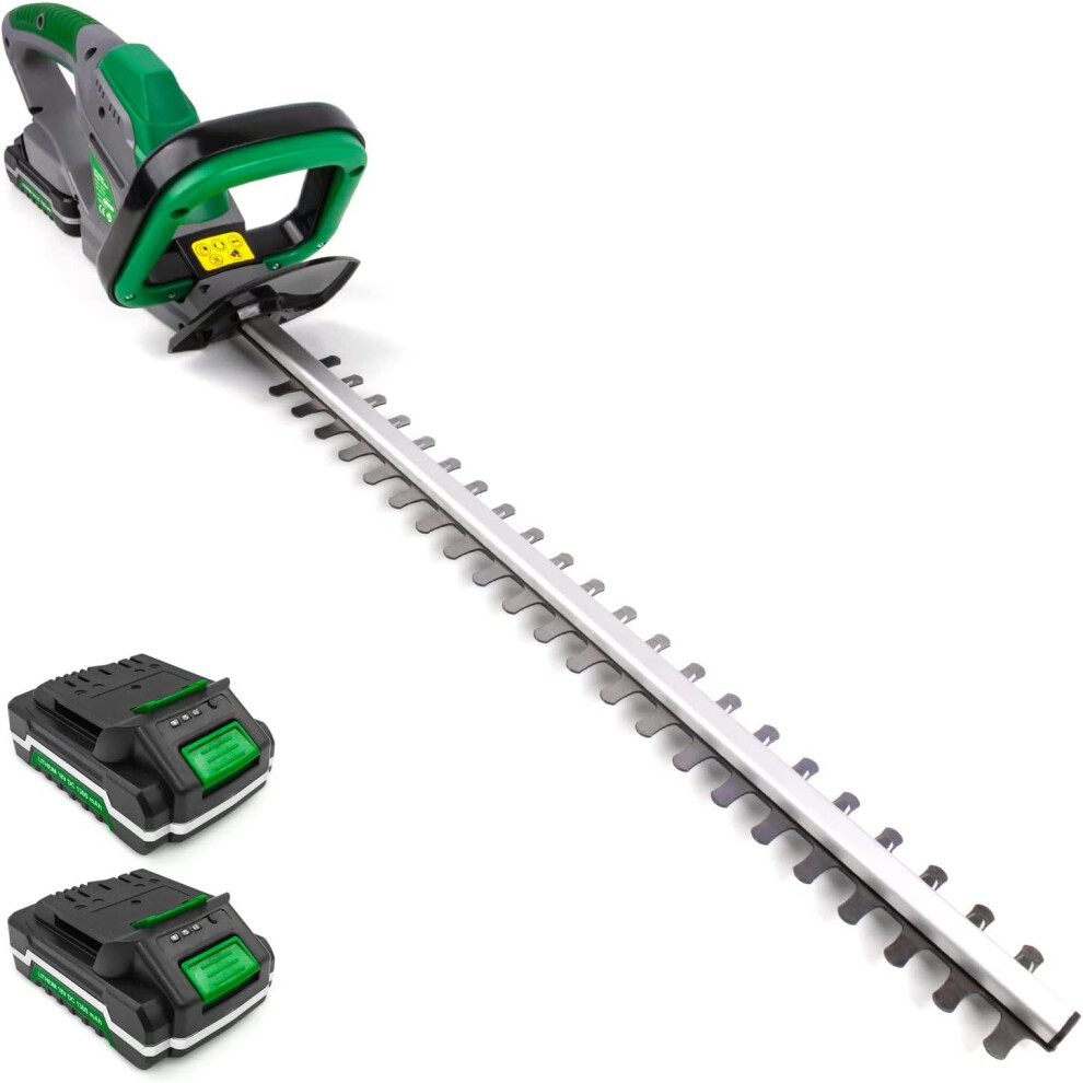 Gracious Gardens 20V Cordless Hedge Trimmer | Electric Cutter Comes with 2 Batteries & 1 Charger