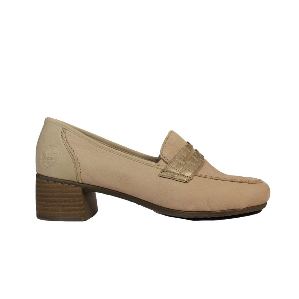 (6.5 (Adults')) 41662-62 | Ginger/Perle | Womens Heeled Slip On Loafers