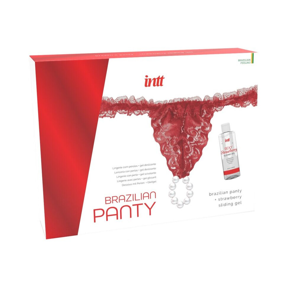 Intt Releases Red - Brazilian Panty With Pearls And Lubricating Gel 50 Ml