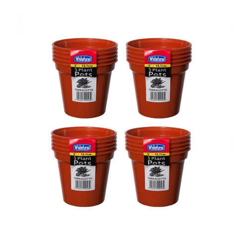 20 Medium Plastic Seed Pot 12.7cm Germination Pot Terracotta Colour