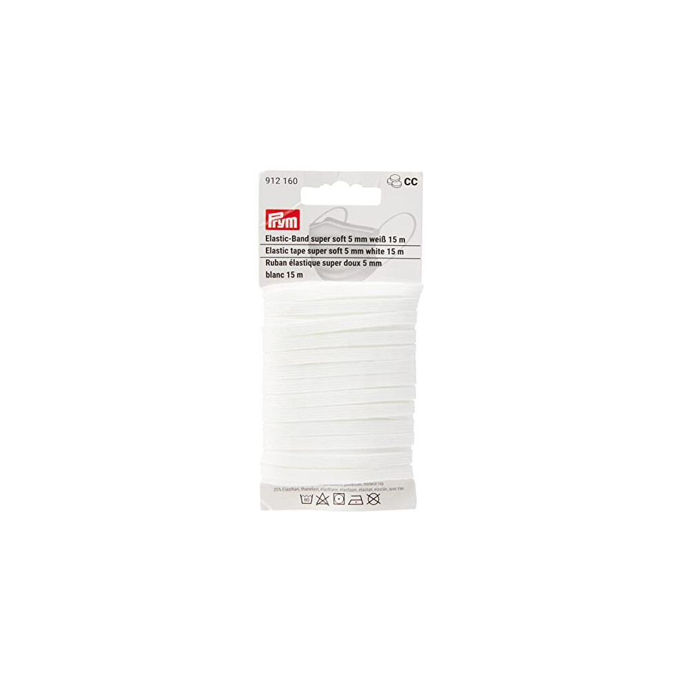 Prym Elastic Supersoft -  White 5mm x 15m