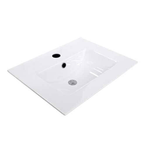 NES Home 500mm Modern White Slim Ceramic Inset Basin