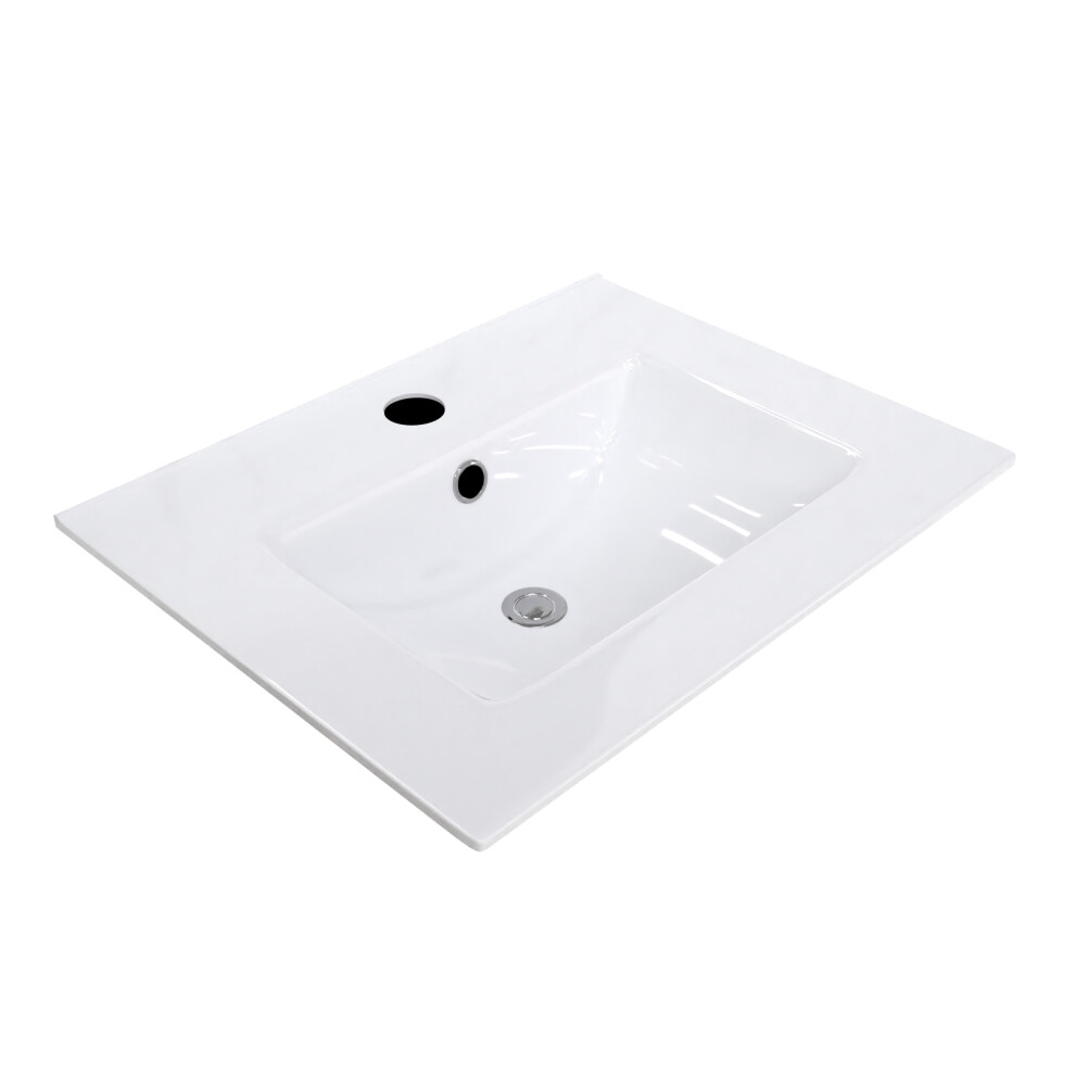 500mm Modern White Slim Ceramic Inset Basin