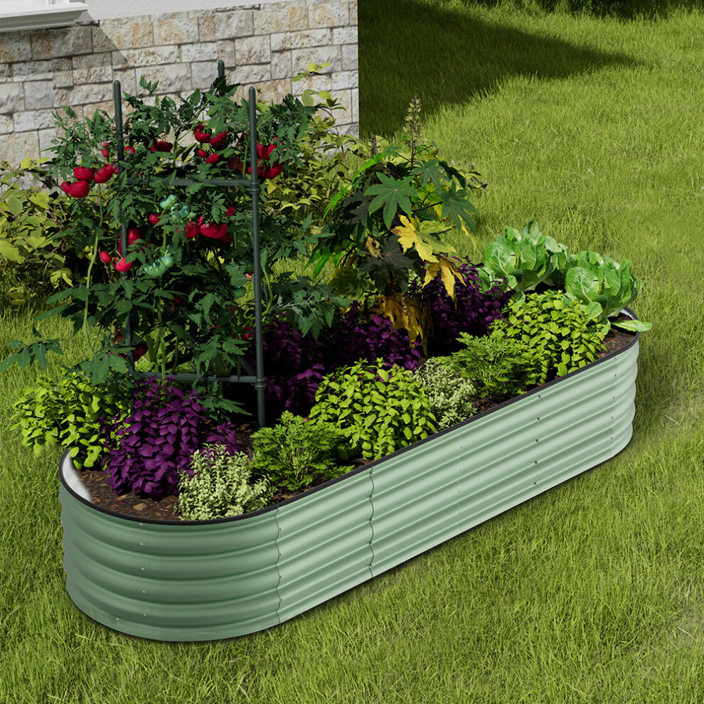 Galvanized steel Raised Garden Bed Kit Raised Planter Box kit Bottomless for Gardening 240cm W x 80cm D
