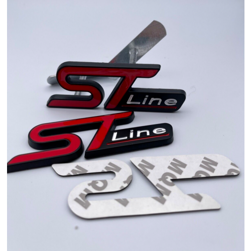 ford st line badge x2 front and rear red and black for focus Kuga fiesta mondeo