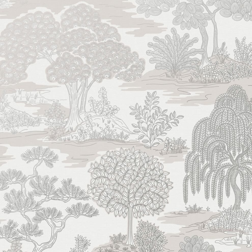 Fine Decor Zen Silver Wallpaper FD43441