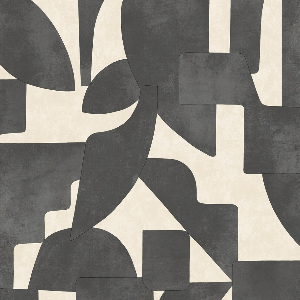 Holden Decor Abstract Angles Cream Charcoal Wallpaper 13741