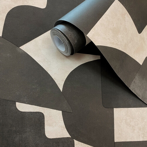 Holden Decor Abstract Angles Cream Charcoal Wallpaper 13741 1