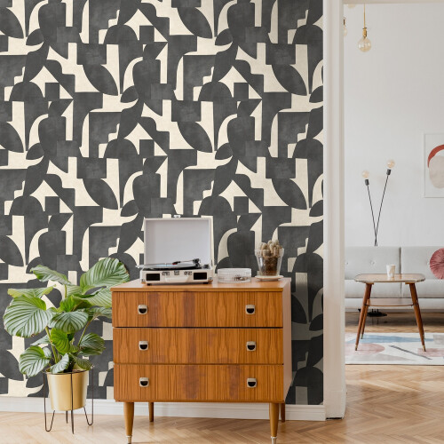 Holden Decor Abstract Angles Cream Charcoal Wallpaper 13741 2