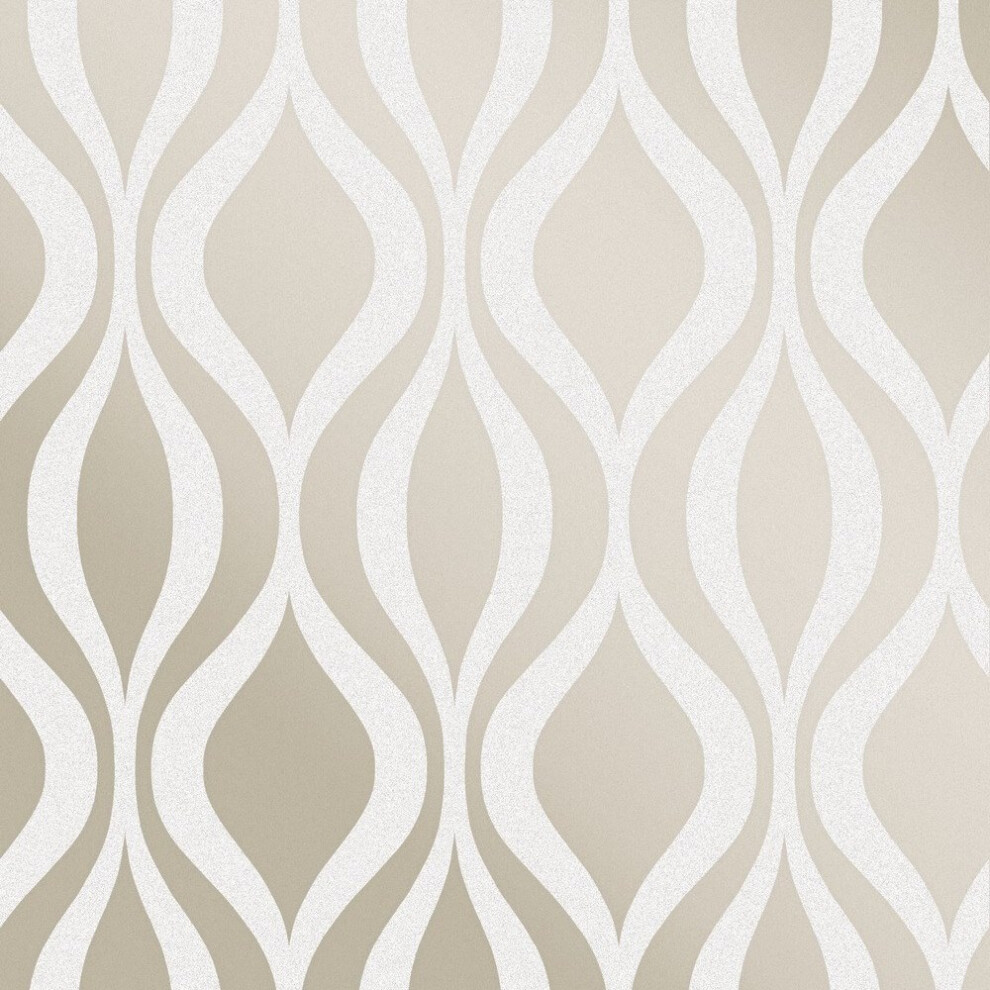 Fine Decor Monaco Geometric Pewter Wallpaper FD42251