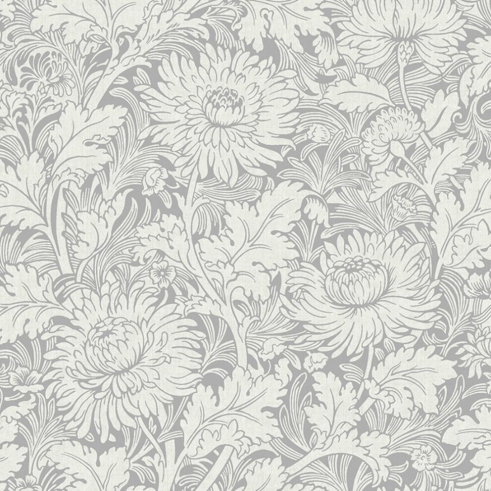 Fine Decor Sandringham Floral Silver Wallpaper FD42530