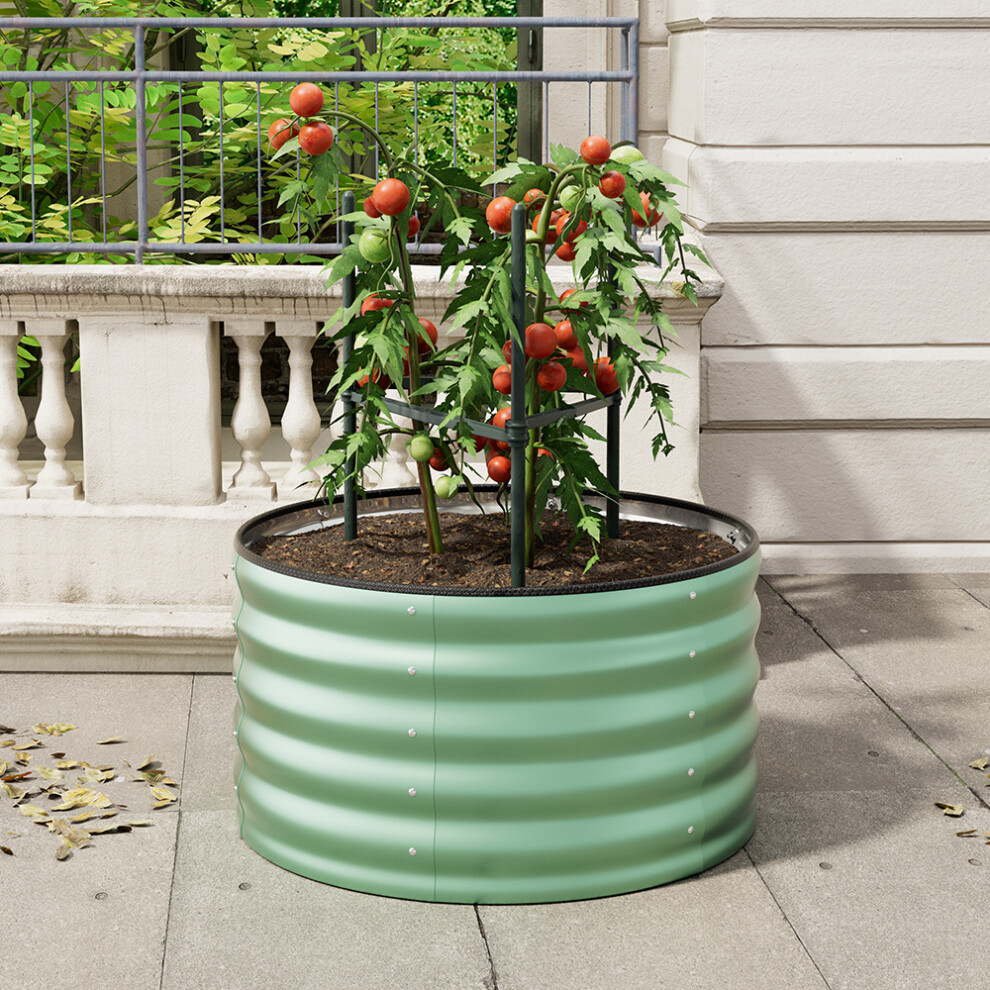 Round Bottomless Galvanized Raised Planter Box kit Metal Raised Garden Bed D 80cm