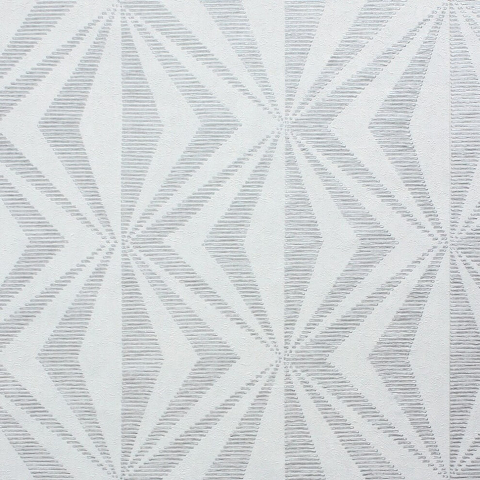 Crown Precision Diamond Geo Silver Wallpaper M1558