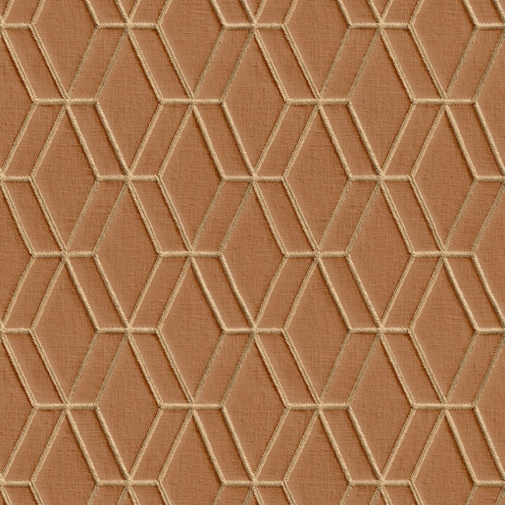 Design ID Wallstitch Hexagonal Brown Wallpaper DE120065