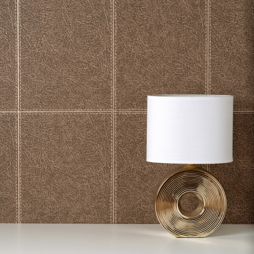 Fine Decor Fine Decor Camden Stitch Mocha Wallpaper FD42992 2