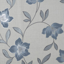 Fine Decor Larson Floral Navy Silver Wallpaper FD43067