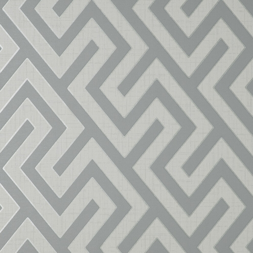 Fine Decor Larson Geo Grey Silver Wallpaper FD43071