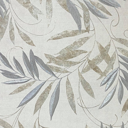 Arthouse Arthouse Luxury Leaf Natural Grey Wallpaper 299300
