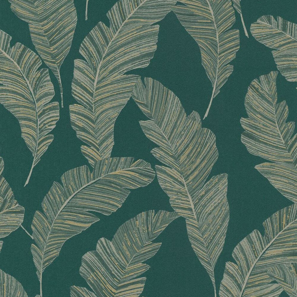 Grandeco Vertical Art Tempo Feather Green Wallpaper A62202