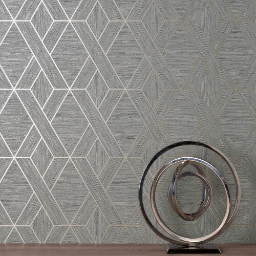 Fine Decor Fine Decor Miya Geo Grey Wallpaper FD43152 2