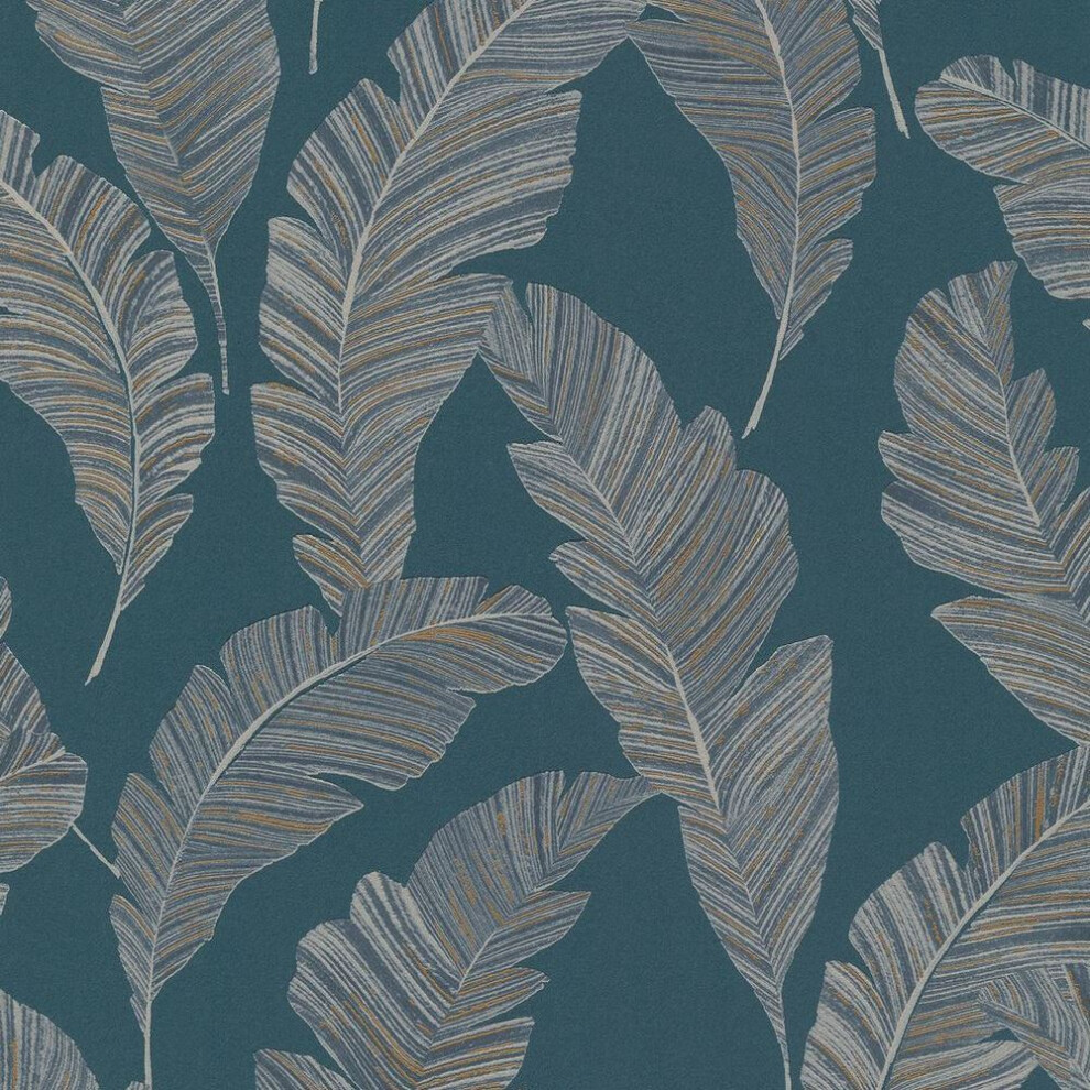 Grandeco Vertical Art Tempo Feather Blue Wallpaper A62203