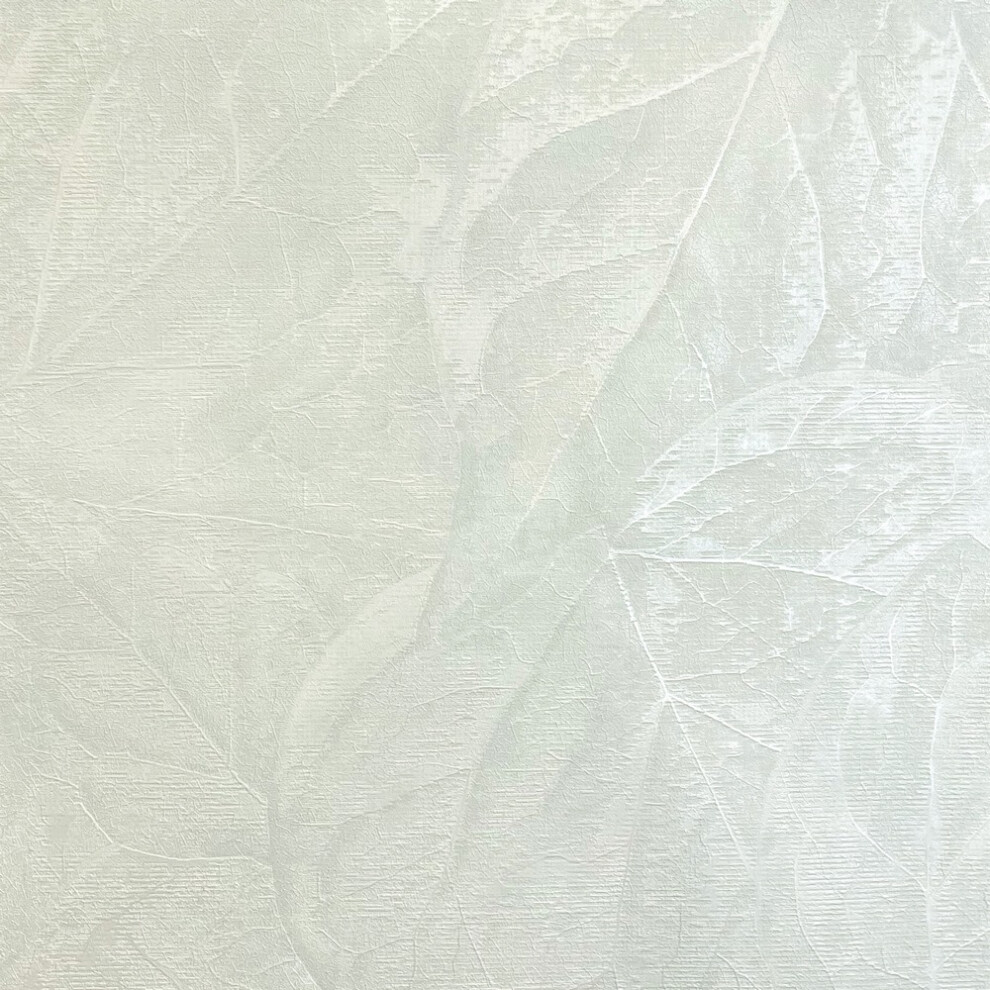 Vymura Apsen Leaf Soft White Wallpaper M95664