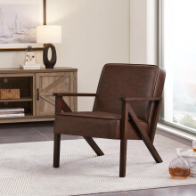 Mid-Century Modern Faux Leather Accent Chair & Retro Charm