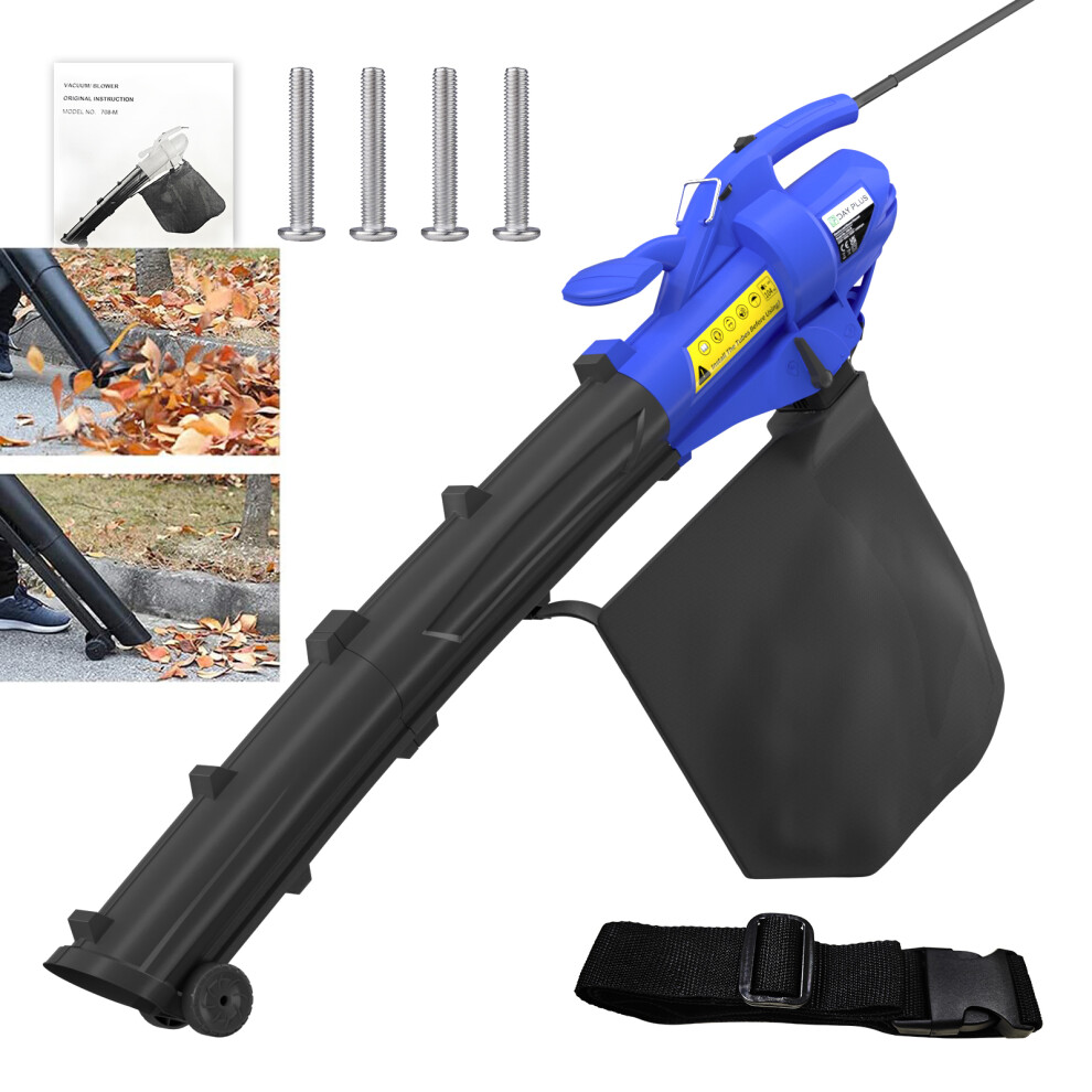 Leaf Blower and Vacuum, 3500W 3 in 1 Electric Garden Blower/Vacuum/Shredder, Leaf Collector with 30L Collection Bag 10m Cable, 10:1 Shredding Ratio