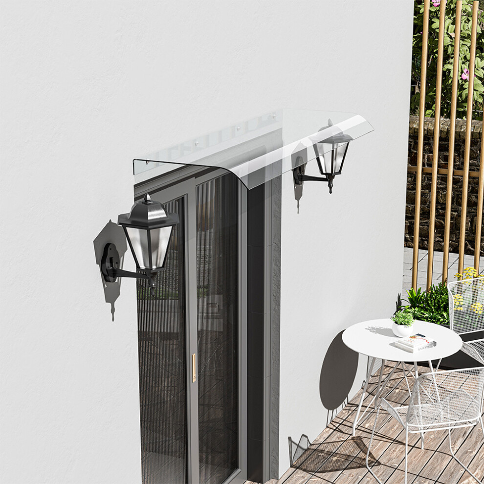 100cm W x 40cm D Transparent Window Door Awning Canopy