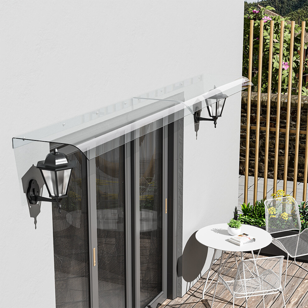 200cm W x 40cm D Transparent Window Door Awning Canopy