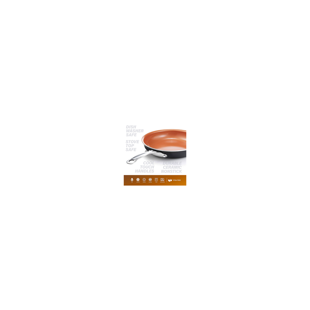 Gotham Steel Diamond 8.5/9.5 Inch Fry Pan Twin Pack - Copper