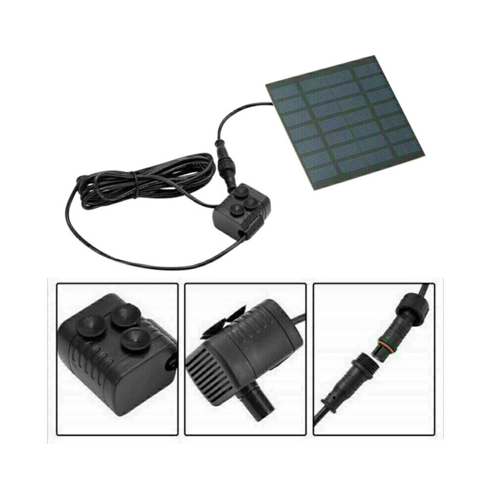 Solar Powered Fountain Garden Pond Water Feature Pump Kit Panel Submersible Pump