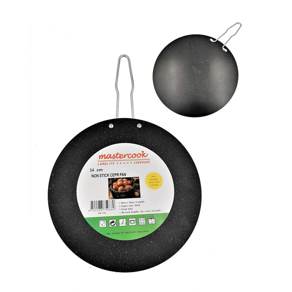 LARGE NONSTICK TAWA 34cm NON STICK PAN BIG ROTI PAN CHAPATI FLAT TAWA