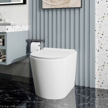 Rimless Back to Wall BTW Toilet WC Pan & UF Soft Close Seat Modern