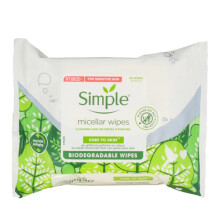 Simple Kind to Skin Micellar Biodegradable Wipes 20 Pcs