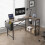 MCC (100CM, Distressed grey) Corner Desk L Shaped Reversible With Bookshelf 1