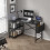 MCC (120CM, Black) Corner Desk L Shaped Reversible With Bookshelf 4