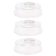 3 Pack Microwave Food Plate Dish Cover Kitchen Cooking Splatter Small