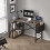 MCC (120CM, Distressed grey) Corner Desk L Shaped Reversible With Bookshelf 4