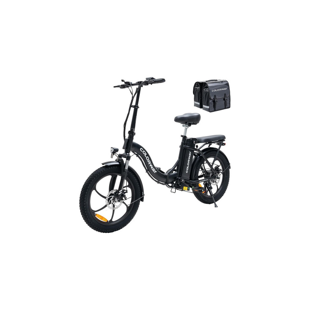 COLORWAY E bike 20" Folding Bike with 36V Battery 250W Motor for Adult(Black)