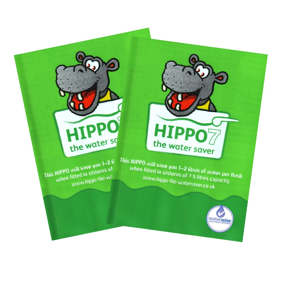 (7 green  2 pack) Hippo Toilet Water Saver 7 or 9 Litre Cistern, Energy Water Saving Reduce Bills