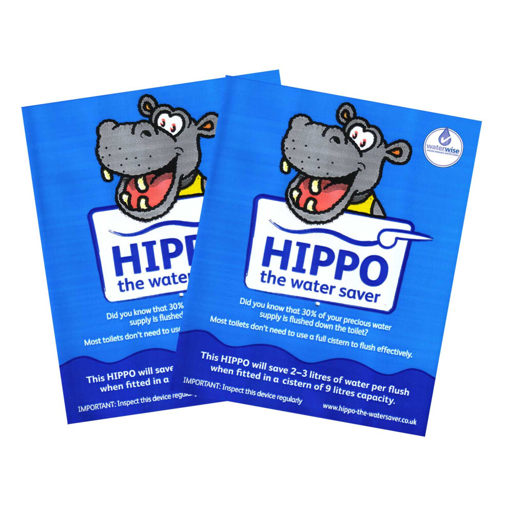 (9 Blue 2 Pack ) Hippo Toilet Water Saver 7 Or 9 Litre Cistern, Energy Water Saving Reduce Bills 664404708735