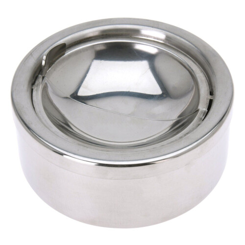 Metal Ashtray Round Cigarette Smoking Ash Tray Rotating Lid Windproof 1