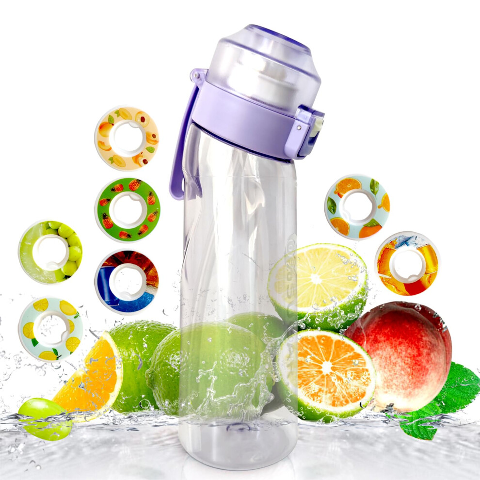 (Purple) 650ml Air Up Water Bottle With 1pc Random Flavor Fruit Flavor Capsule Suitable For Fitness, Gym, And Outdoor Sports