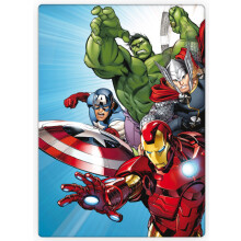 Koc polarowy Marvel Avengers 100 x 140 cm. Iron Man, Thor i Kapitan Ameryka