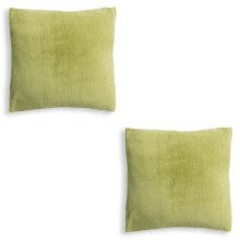 Litecraft 2 Pack of Cushion Square Microfleece 45x45 cm - Green