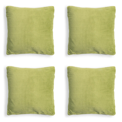 Litecraft 4 Pack of Cushion Square Microfleece 45x45 cm - Green