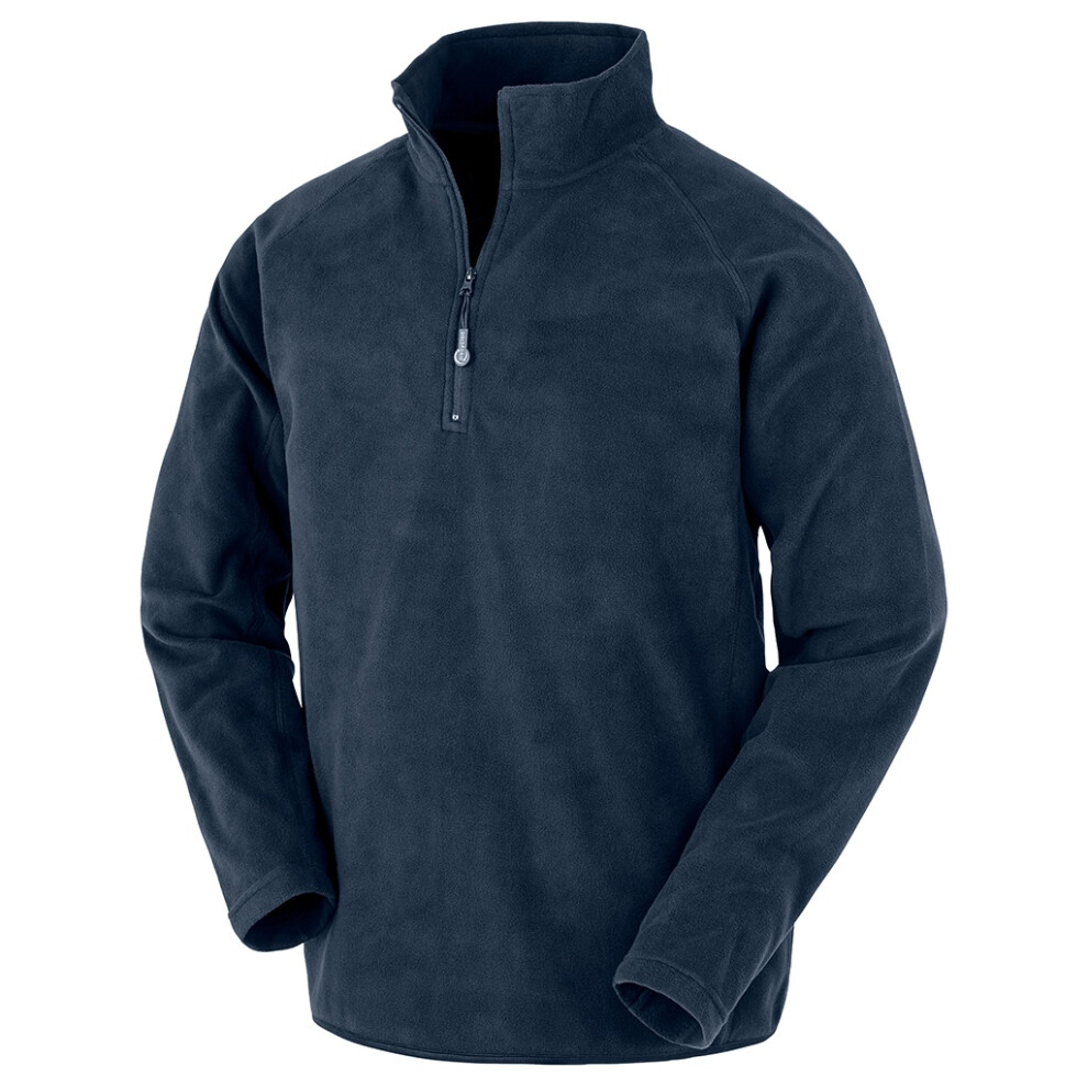 (2XL, Navy) Result Genuine Recycled Mens Micro Zip Neck Fleece