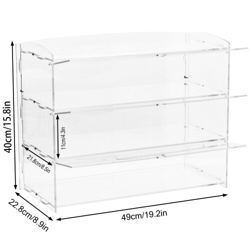 3 Tiers Clear Acrylic Bakery Pastry Display Case Stand Frame For Cake 1