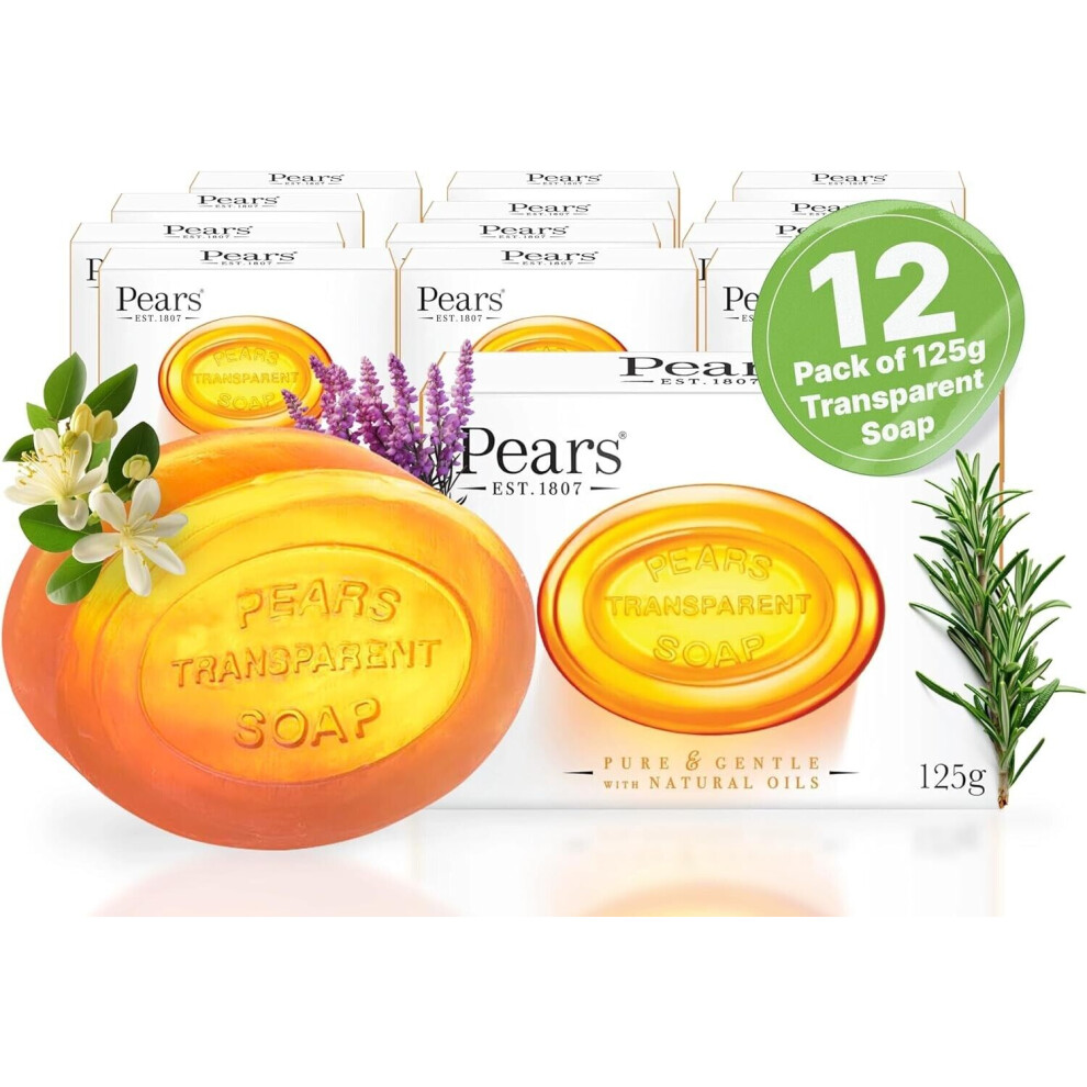 Pears Pure And Gentle Care Amber Soap 125g (Pack of 12)